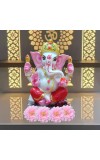 Hi Tech Sales Handcrafted Siddhi Ganesh Idol for Home Decor, Gifting Diwali, Birthday, Festivals (5 x 3 Inches) (Red)