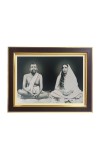 Hitech Sales Sri Ramakrishna Paramahansa and Sarada Devi Polystyrene Photo Frame, Rectangular Printed Photo Frame for Pooja Room, Home Decoration and Gifting (Tabletop, 7 x 9 x 0.9 inches, Brown)