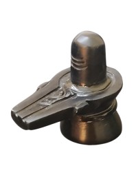 HiTechMart Black Marble Shivling Idol, 3 Inch Lord Shiva Shivalingam Murti for Home Puja and Shivratri, Medium Size, 230g Black Stone Shivling for Worship and Decor