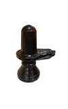 Black Shivling Showpiece for Puja | Lord Shiva Lingam Idol with Base | Religious Decorative Statue for Home Temple, Office & Spiritual Décor | Resin Shivling Murti (Black Finish)