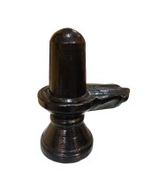 Black Shivling Showpiece for Puja | Lord Shiva Lingam Idol with Base | Religious Decorative Statue for Home Temple, Office & Spiritual Décor | Resin Shivling Murti (Black Finish)
