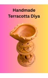 Handmade Terracotta Diya with Stand – Traditional Clay Oil Lamp for Festivals, Pooja & Home Decor