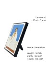 Sri Sri Baroda Wooden Laminated Photo Frame with Stand | Spiritual Religious Decor | Compact Size for Home & Office