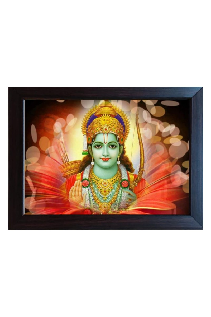 Hitech Bhagwan Ram Laminated Photo Frame || for Table, Study & Living Room, Pooja, Gifts || Divine Blessings for Your Home || Synthetic Wood Base and Front Face - Glass || 8 x 6 inch