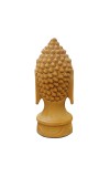 HiTechMart Handcrafted Wooden Buddha Head Statue – Intricately Carved Serenity Idol for Home Decor, Meditation & Spiritual Gifting