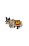 Hitech White Gau MATA Nandi Cow Statue: Murti/Figurine/Showpiece for Religious Pooja, Temple Decoration, Home Decor, and Study Room - Hindu God Gift Item