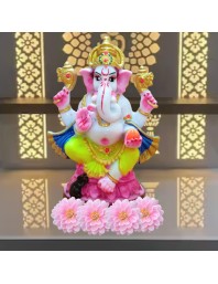 Hi Tech Sales Handcrafted Siddhi Ganesh Idol for Home Decor, Gifting Diwali, Birthday, Festivals (6 x 3 Inches) (Multicolor)