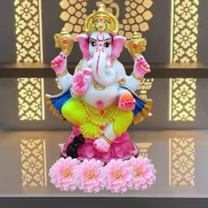 Hi Tech Sales Handcrafted Siddhi Ganesh Idol for Home Decor, Gifting Diwali, Birthday, Festivals (6 x 3 Inches) (Multicolor)