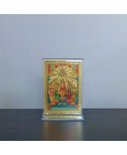 Hitech Sales Gold-Plated Shree Chaitanya Maha Prabhu with Krishna Religious Acrylic Photo Frame Hindu God and Goddess Temple Art Decor for Home, Office, Car Dashboard and Gift Purpose