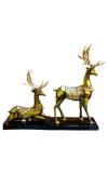 Metallic Gold Finish Deer Idols Set &ndash; Elegant Decorative Deer Figurines for Home Decor &ndash; Luxury Animal Showpieces for Living Room, Cabinet & Tabletop &ndash; Ideal Anniversary, Wedding & Housewarming Gift