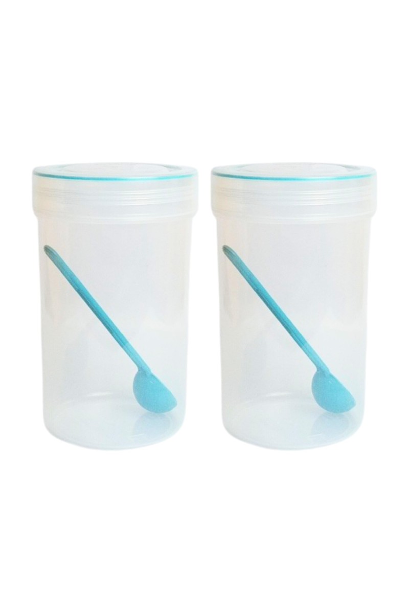 Storage Food Cylindrical Container Set (2 PCS) with Lids, Space-Saving, Airtight & 100% Food Grade | Ideal for Home & Kitchen (1000 ML) | Compact, Ideal for Storage of Food Products | 100% Recyclable