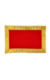 Velvet Pooja Cloth | Bhakti Lehar, Plain Altar Cloth for God Idols, Home Mandir, Temple and Pooja Ghar (14X9)