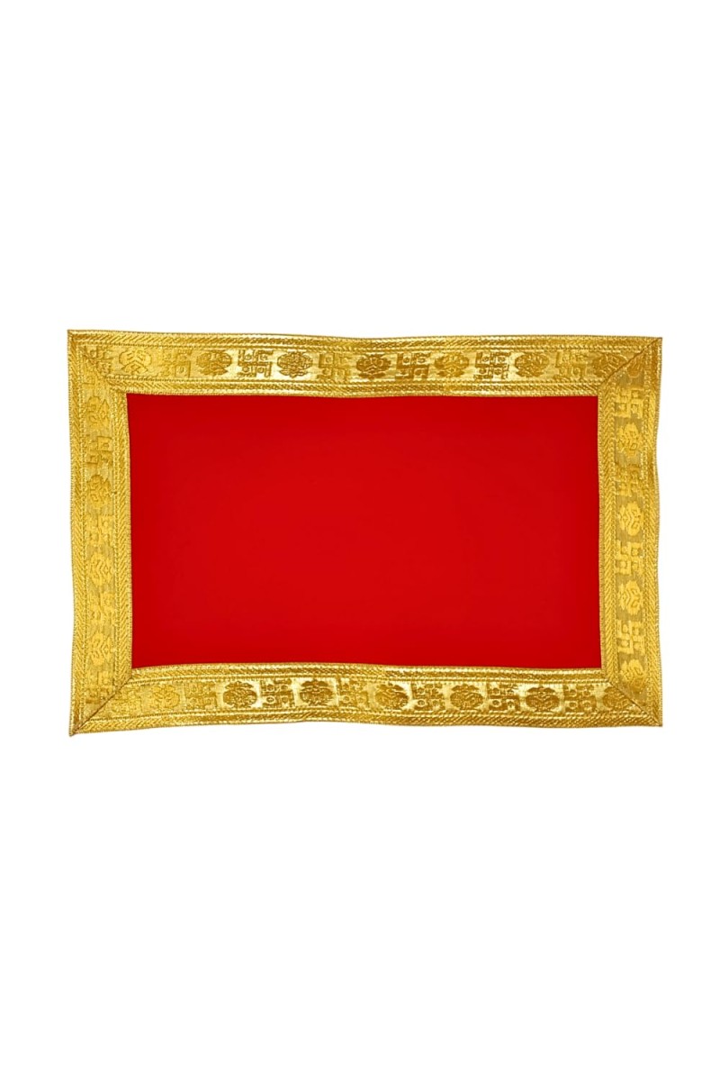 Velvet Pooja Cloth | Bhakti Lehar, Plain Altar Cloth for God Idols, Home Mandir, Temple and Pooja Ghar (14X9)