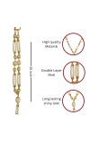 Handmade Golden & White Color Moti Mala/Garland | 15 inch Decorative Haar for God Idol, Temple & Home Décor