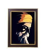 Hitech Sales Rectangular Guru Nanak Printed Photo Frame - Ideal for Pooja Room Décor & Gifting (7 x 9 inches, Brown)