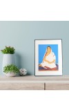 Hitech Sales Wooden Laminated Boro Maa Photo Frame for Pooja Room, Temple, Home Decor, Gift (Free Stand, Tabletop, 8.6 x 11 inches)