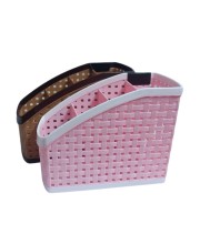 Hitech Sales Plastic Multipurpose Storage Basket Rack Desk Organizer with 4 Sections for Stationery Pen Stand | Cutlery Stand | Bathroom Stand | Set of 2