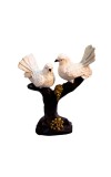 White Bird Couple Decorative Showpiece on Tree Branch Base | Resin Love Birds Figurine for Home & Office Décor | Elegant Tabletop Statue for Living Room, Bedroom & Gift Purpose