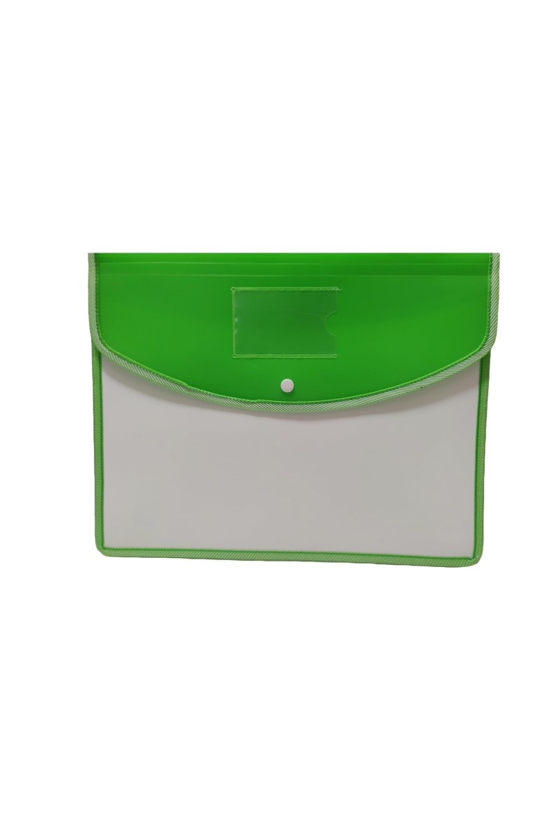 Hitech Sales Envelope Folder, Poly-Plastic A4 Documents File Storage Bag with Snap Button Certificate File Holder Document Folder for Certificates (A4) (Green)