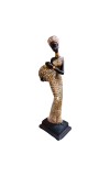Handcrafted African Lady Figurine with Basket – Elegant Resin Tribal Woman Statue for Home Decor – Artistic Showpiece for Living Room, Office, Shelf & Gift Purpose