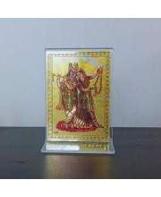 Hitech Sales Radha Krishna Gold-Plated Religious Acrylic Photo Frame Hindu God and Goddess Temple Art Decor for Home, Office, Car Dashboard and Gift Purpose