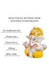 HiTechMart Lord Ganesha Mini Idol for Home, Office, Cardashboard – Divine Hindu God Ganpati Murti for Puja, Decor & Gifting – Vastu & Spiritual Blessings