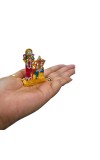 Shri Lakshmi Ganesh Murti with Stone Work Gold Plated Decorative Figurine | Religious Idol for Home Mandir, Office & Festive Decor