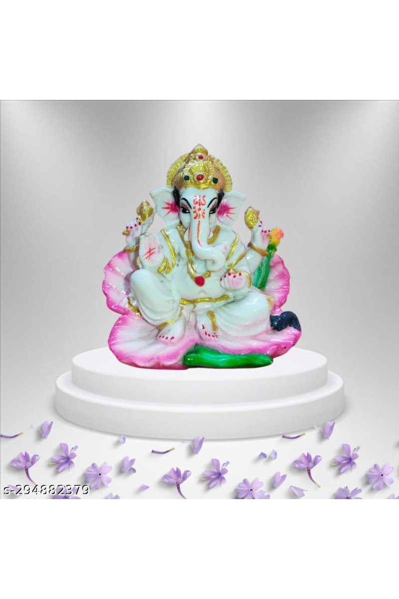 Lord Ganesha Indian Hindu Goddess Statue | Used for Home Offices Car Study Table and Small tample | Multi Colour