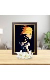 Hitech Sales Rectangular Guru Nanak Printed Photo Frame - Ideal for Pooja Room Décor & Gifting (7 x 9 inches, Brown)