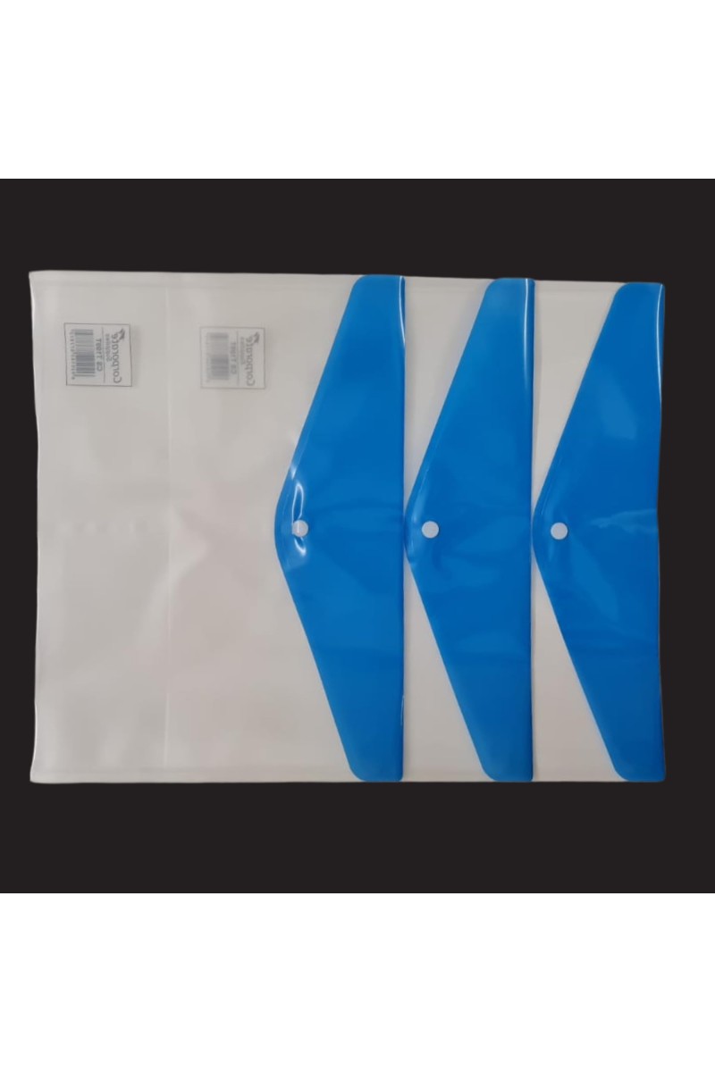 Plastic File Folder Poly Envelope Expanding File Wallet with Snap Button Closure, Legal Size, 3-Pack Large Waterproof Accordion Document Folder, Transparen