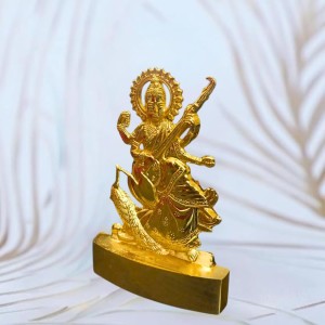 Antique Gold Metal Statue Maa Saraswati Showpiece for Home & Office | Hindu Goddess Decorative Murti for Puja & Mandir Office Table Showpiece. Antique Gold Metal Statue Maa Saraswati Showpiece for Home & Office | Hindu Goddess Decorative Murti for Puja & Mandir Office Table Showpiece.