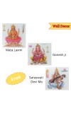 Laxmi Ganesh Murti Idol with Free Stickers by Hi Tech Sales | Hindu Goddess Lakshmi & Lord Ganesha Statue for Puja, Temple, Home & Office Decor | Diwali Festival Spiritual Gift