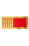 Velvet Pooja Aasan Cloth with Golden Border | Plain Chowki Mat for Puja Table, Home Mandir & Temple | Pack of 6 (6 x 8)