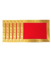 Velvet Pooja Aasan Cloth with Golden Border | Plain Chowki Mat for Puja Table, Home Mandir & Temple | Pack of 6 (6 x 8)