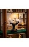 White Bird Couple Decorative Showpiece on Tree Branch Base | Resin Love Birds Figurine for Home & Office Décor | Elegant Tabletop Statue for Living Room, Bedroom & Gift Purpose