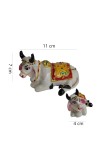 Hitech White Gau MATA Nandi Cow Statue: Murti/Figurine/Showpiece for Religious Pooja, Temple Decoration, Home Decor, and Study Room - Hindu God Gift Item
