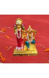 Shri Lakshmi Ganesh Murti with Stone Work Gold Plated Decorative Figurine | Religious Idol for Home Mandir, Office & Festive Decor