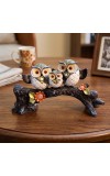 Cute Owl Family Showpiece Figurine on Tree Branch – Decorative Resin Owls Statue for Home, Office & Living Room Décor | Gift Item for Housewarming & Table Decoration