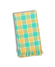 Hitech Sales Cotton Handloom Towels, Heavy Quality Bath, Face & Hand Towels (Pack of 1, Multi-Color, Size 30 x 60 cm) (Yellow Checked)