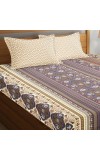Hitech Sales Brown Geometric Printed Double Bedsheet | Soft, Durable & Fade-Resistant | Ideal for Double Bed | Easy Care & Washable