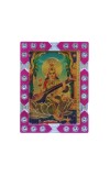 Hitech Sales Mini Decorative Saraswati MATA Photo Frame with Designing Border Religious Gift for Home, Office Décor and Card dasboard Small Temple Idol Frame for Worship (6 x 8 cm – 1 Pcs)