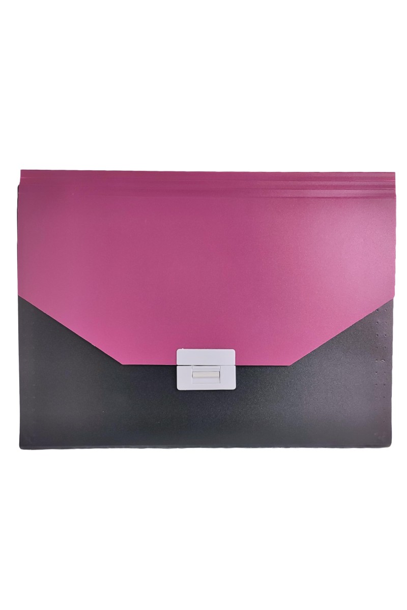 Hitech Sales Expanding File Folder A4 Size 7 Pocket with Buckle closuree Aesthetic Maroon & Black xpanding Document Organizer for documents Buckle Storage Multi-Pocket (Aesthetic Maroon & Black)