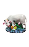 Hitech White Color Small Size Table Decor Religious Idol Cow & Gopal Set Hitech White Color Small Size Table Decor Religious Idol Cow & Gopal Set