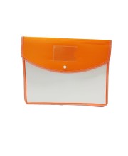 Hitech Sales Envelope Folder, Poly-Plastic A4 Documents File Storage Bag with Snap Button Certificate File Holder Document Folder for Certificates (A4) (Orange)