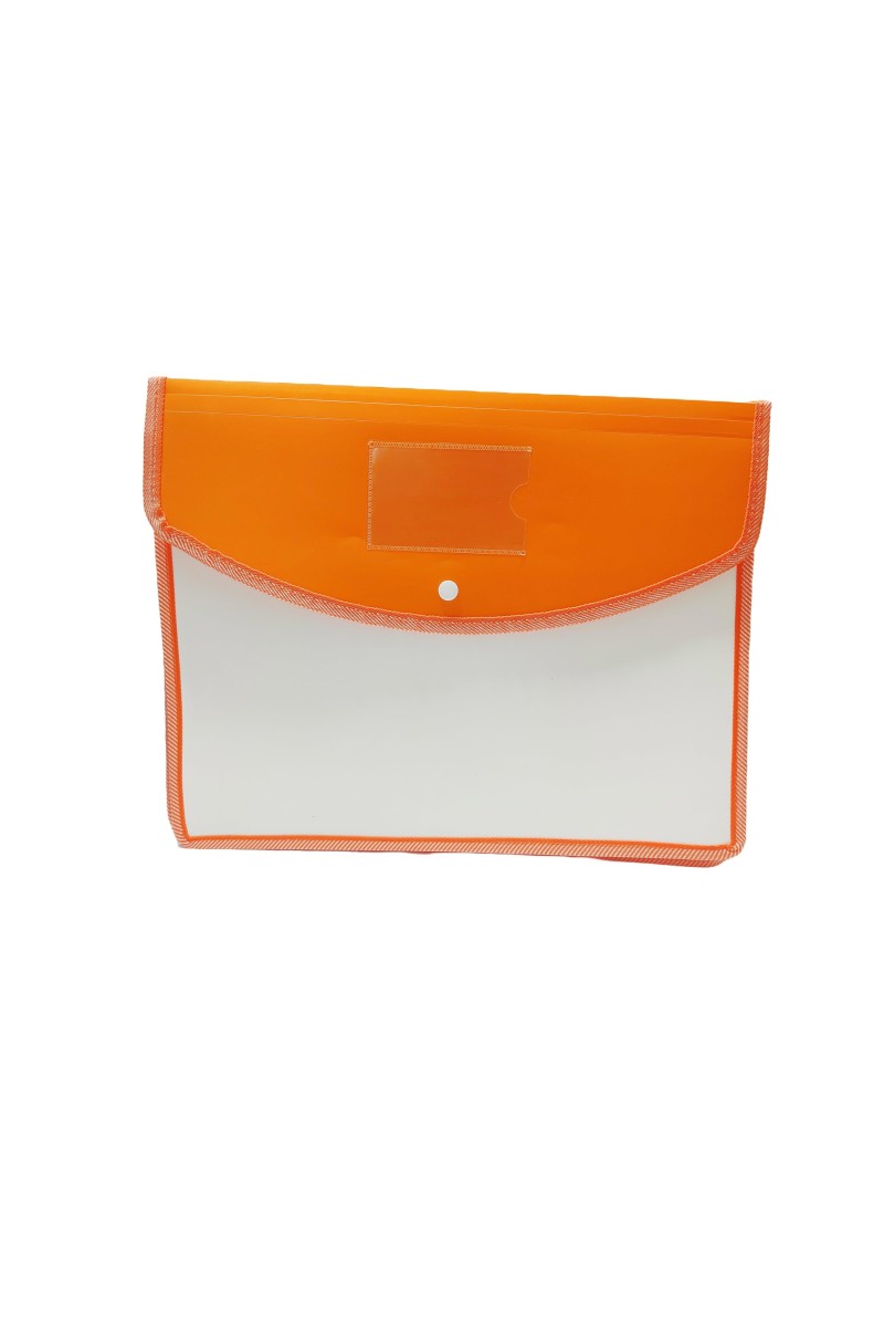 Hitech Sales Envelope Folder, Poly-Plastic A4 Documents File Storage Bag with Snap Button Certificate File Holder Document Folder for Certificates (A4) (Orange)
