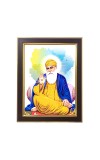 Hitech Sales Guru Nanak Dev Ji Photo Frame for Home & Temple Decoration, Polystyrene Material, Brown (7 x 9 inches with Printed Photo)