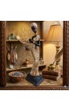 Handcrafted African Lady Figurine with Basket – Elegant Resin Tribal Woman Statue for Home Decor – Artistic Showpiece for Living Room, Office, Shelf & Gift Purpose
