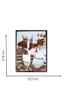 HITECH Sales SRI RAMKRISHNA SARADHA MA 7X5 Wood Laminated Photo with Wall/Back Support Mount Religious Photo Frame Versatile Décor for Wall, Table, Ideal for Gifts, Puja, and Living Room Ambiance
