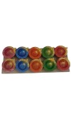 Pack of 10 Decorative Clay Diyas for Diwali – Hand-Painted Multicolor Traditional Oil Lamps – Festival Home Decor with Om Design – Eco-Friendly Diya Set for Pooja, Gifts & Celebrations
