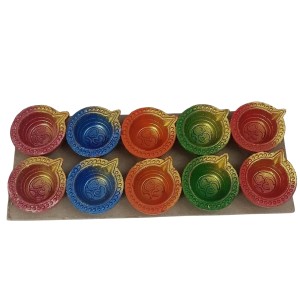Pack of 10 Decorative Clay Diyas for Diwali – Hand-Painted Multicolor Traditional Oil Lamps – Festival Home Decor with Om Design – Eco-Friendly Diya Set for Pooja, Gifts & Celebrations Pack of 10 Decorative Clay Diyas for Diwali – Hand-Painted Multicolor Traditional Oil Lamps – Festival Home Decor with Om Design – Eco-Friendly Diya Set for Pooja, Gifts & Celebrations